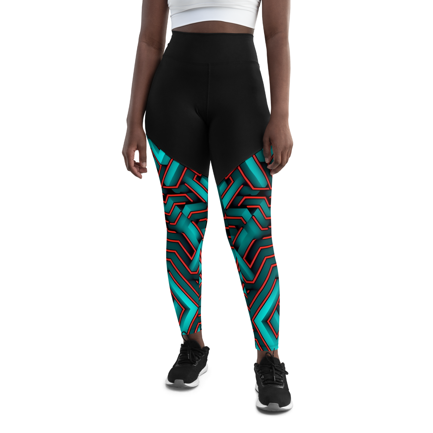 3D Maze Illusion | 3D Patterns | Sports Leggings - #2