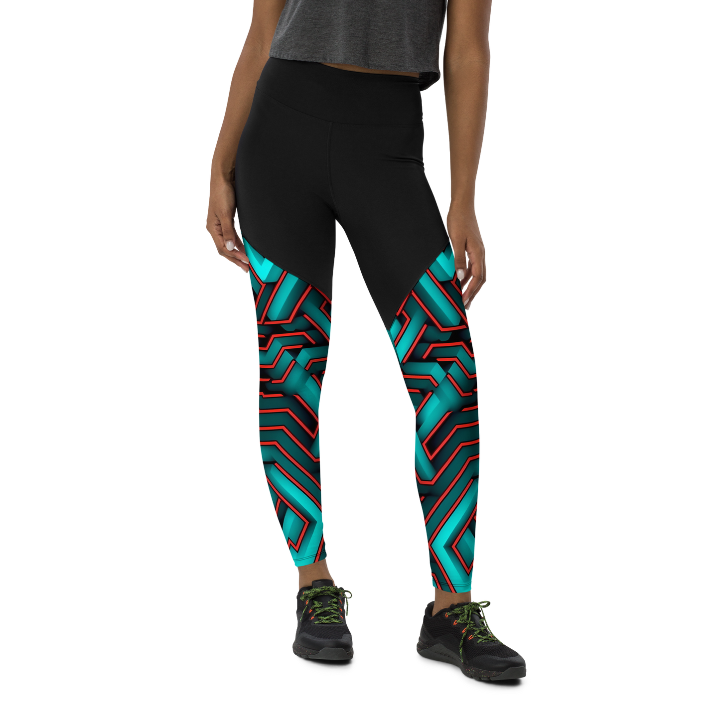 3D Maze Illusion | 3D Patterns | Sports Leggings - #2