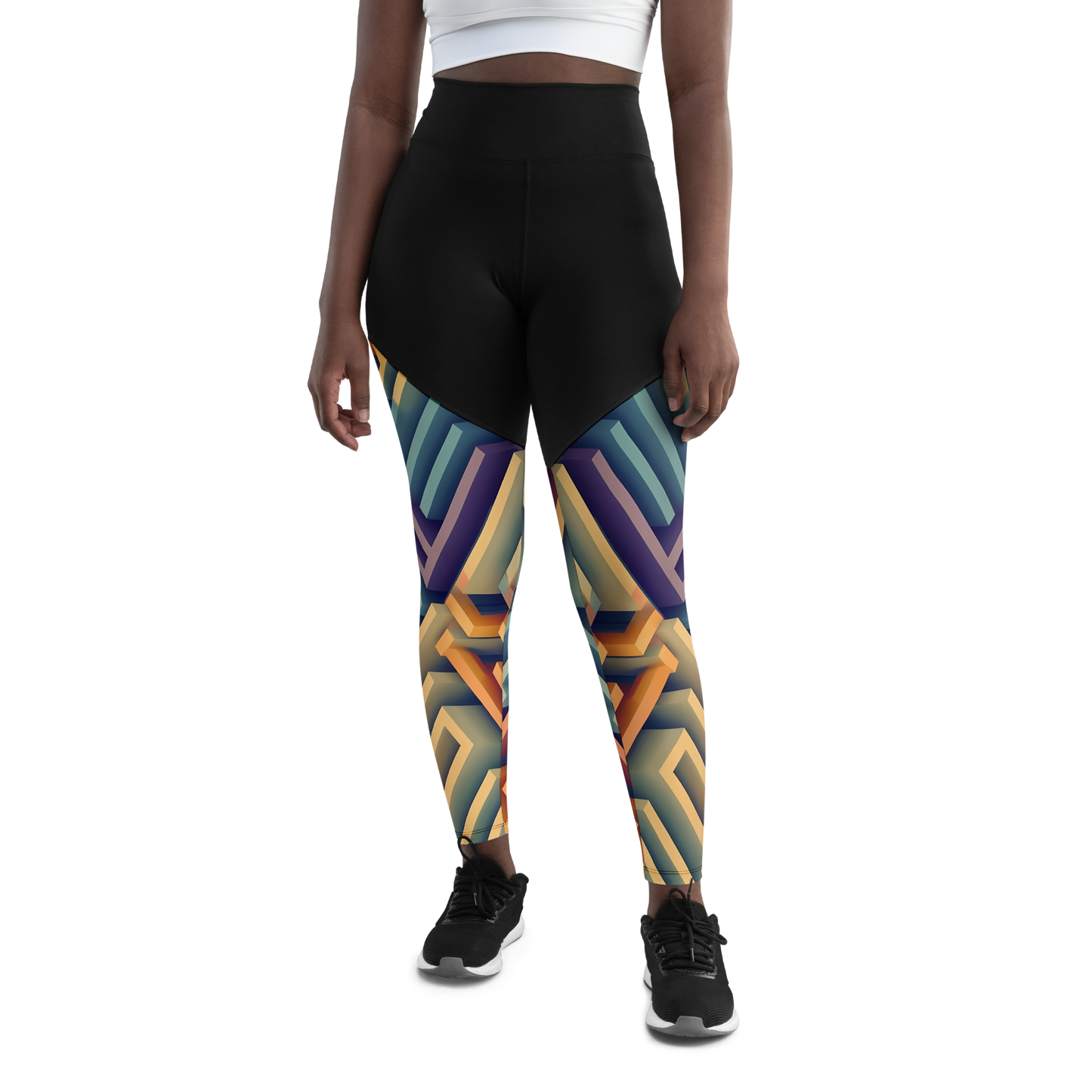 3D Maze Illusion | 3D Patterns | Sports Leggings - #3