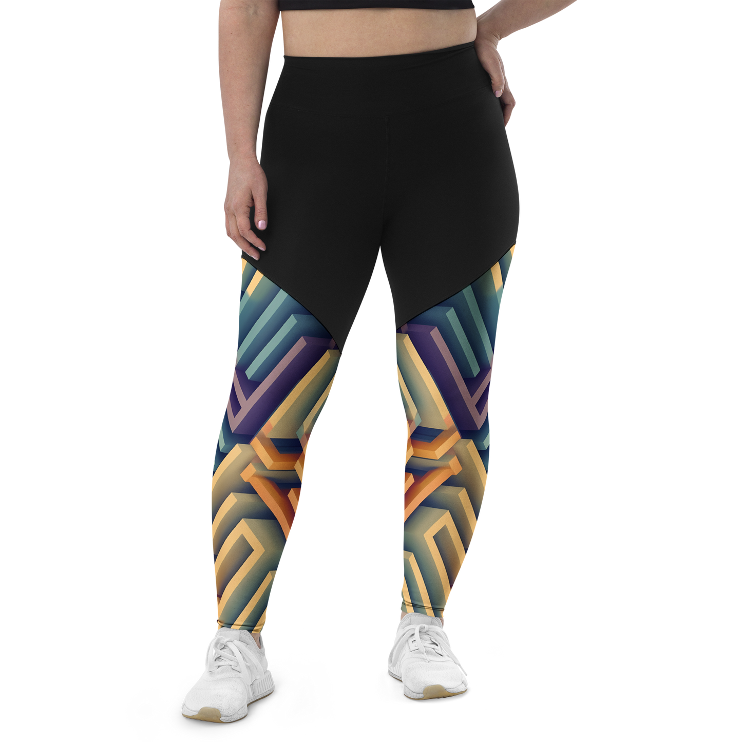 3D Maze Illusion | 3D Patterns | Sports Leggings - #3