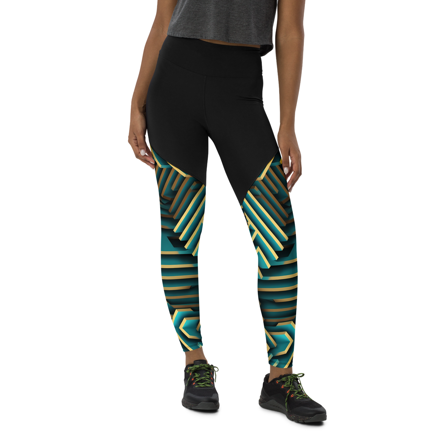 3D Maze Illusion | 3D Patterns | Sports Leggings - #5