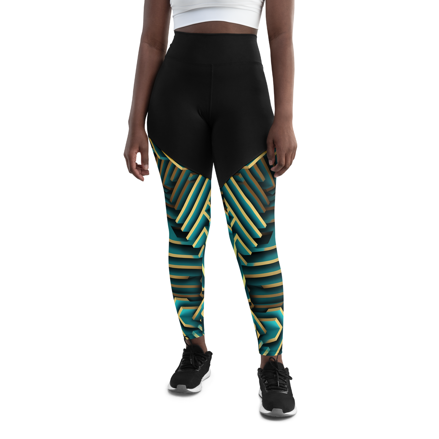 3D Maze Illusion | 3D Patterns | Sports Leggings - #5