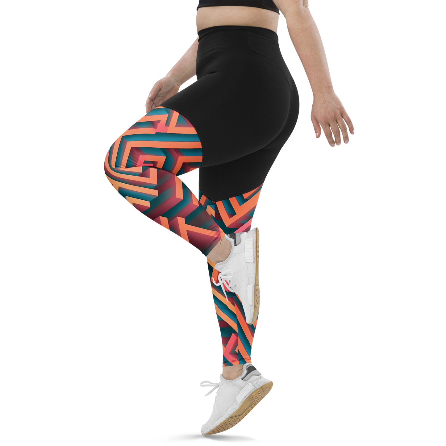 3D Maze Illusion | 3D Patterns | Sports Leggings - #1