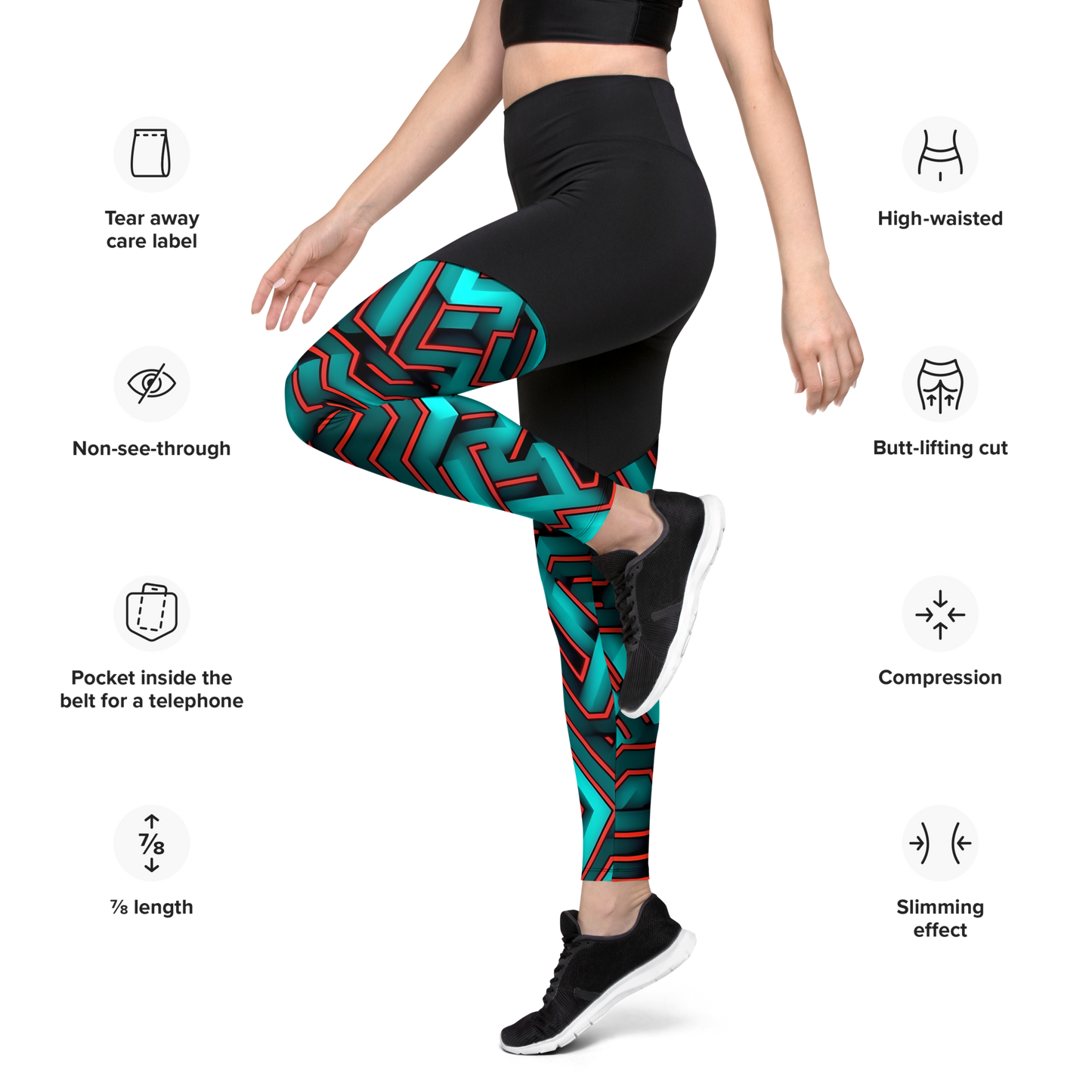 3D Maze Illusion | 3D Patterns | Sports Leggings - #2