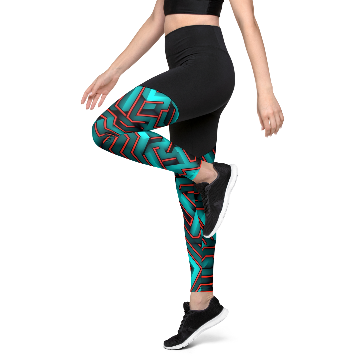 3D Maze Illusion | 3D Patterns | Sports Leggings - #2