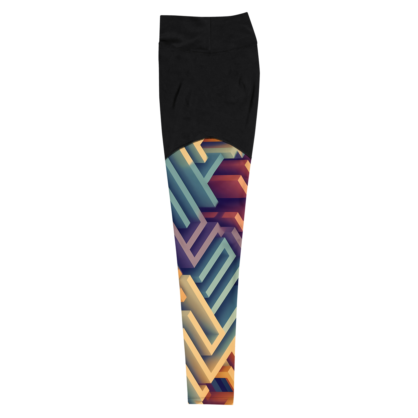 3D Maze Illusion | 3D Patterns | Sports Leggings - #3