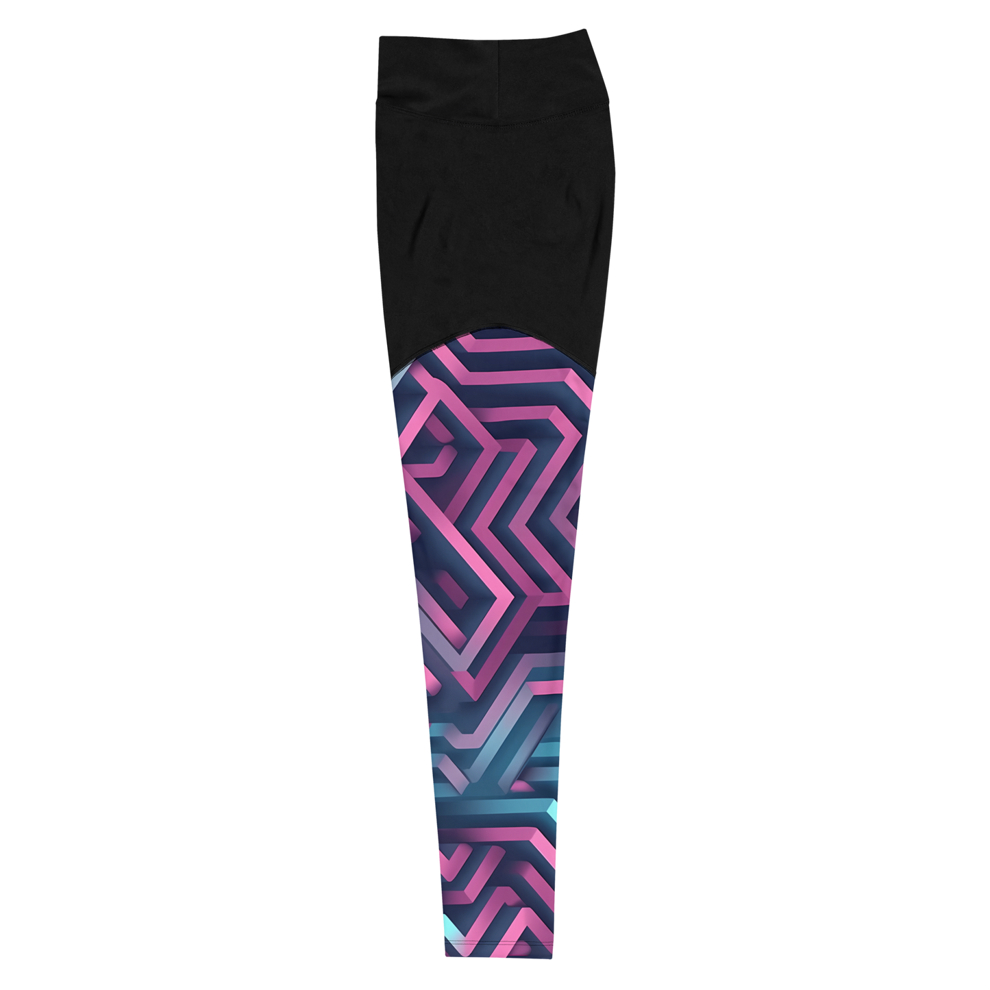 3D Maze Illusion | 3D Patterns | Sports Leggings - #4