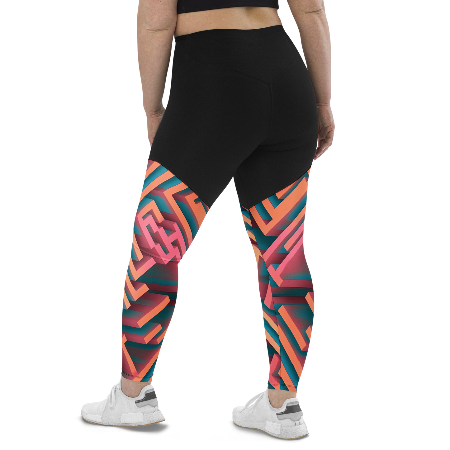 3D Maze Illusion | 3D Patterns | Sports Leggings - #1