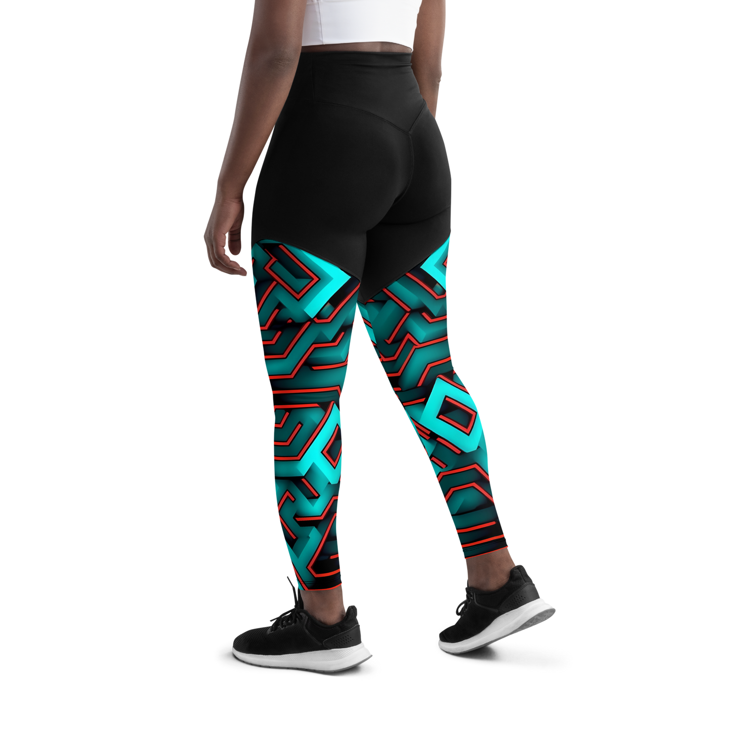 3D Maze Illusion | 3D Patterns | Sports Leggings - #2