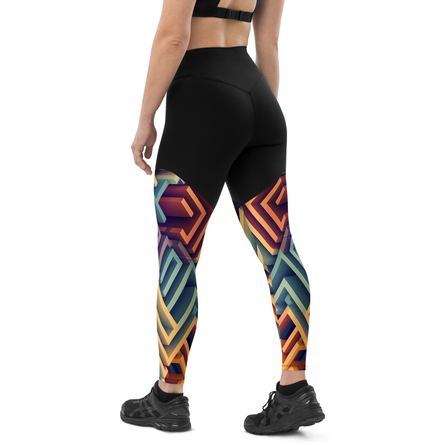 3D Maze Illusion | 3D Patterns | Sports Leggings - #3