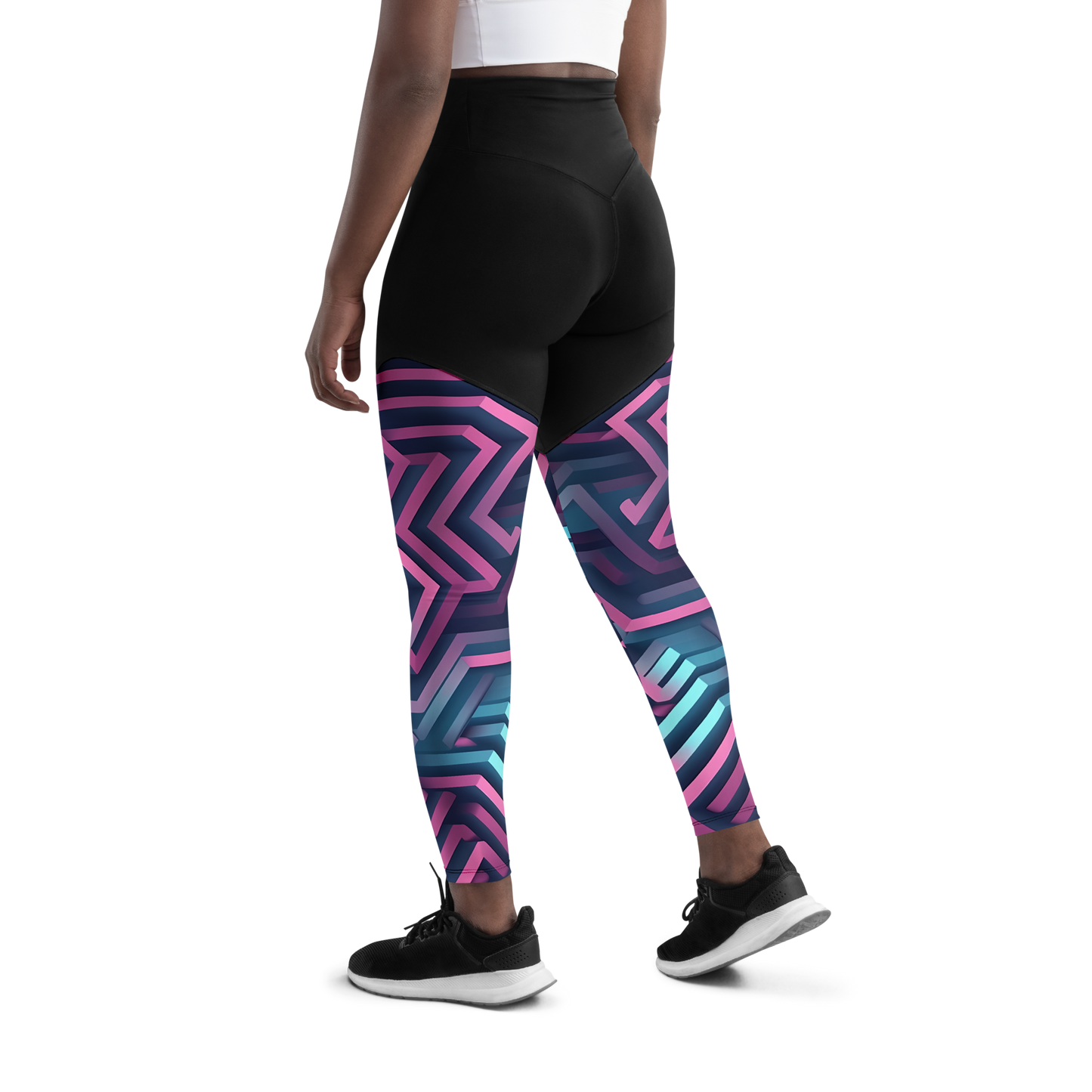 3D Maze Illusion | 3D Patterns | Sports Leggings - #4