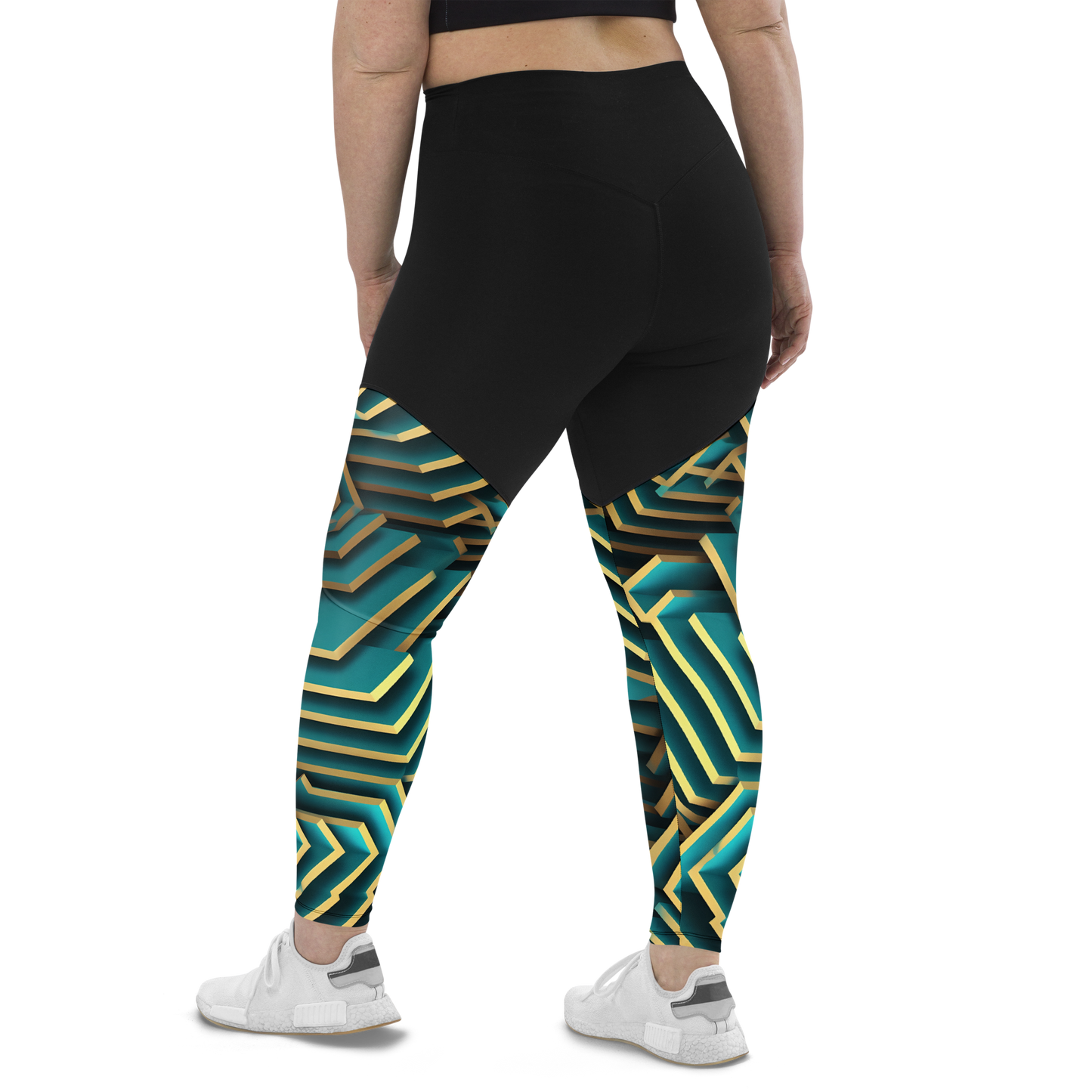 3D Maze Illusion | 3D Patterns | Sports Leggings - #5