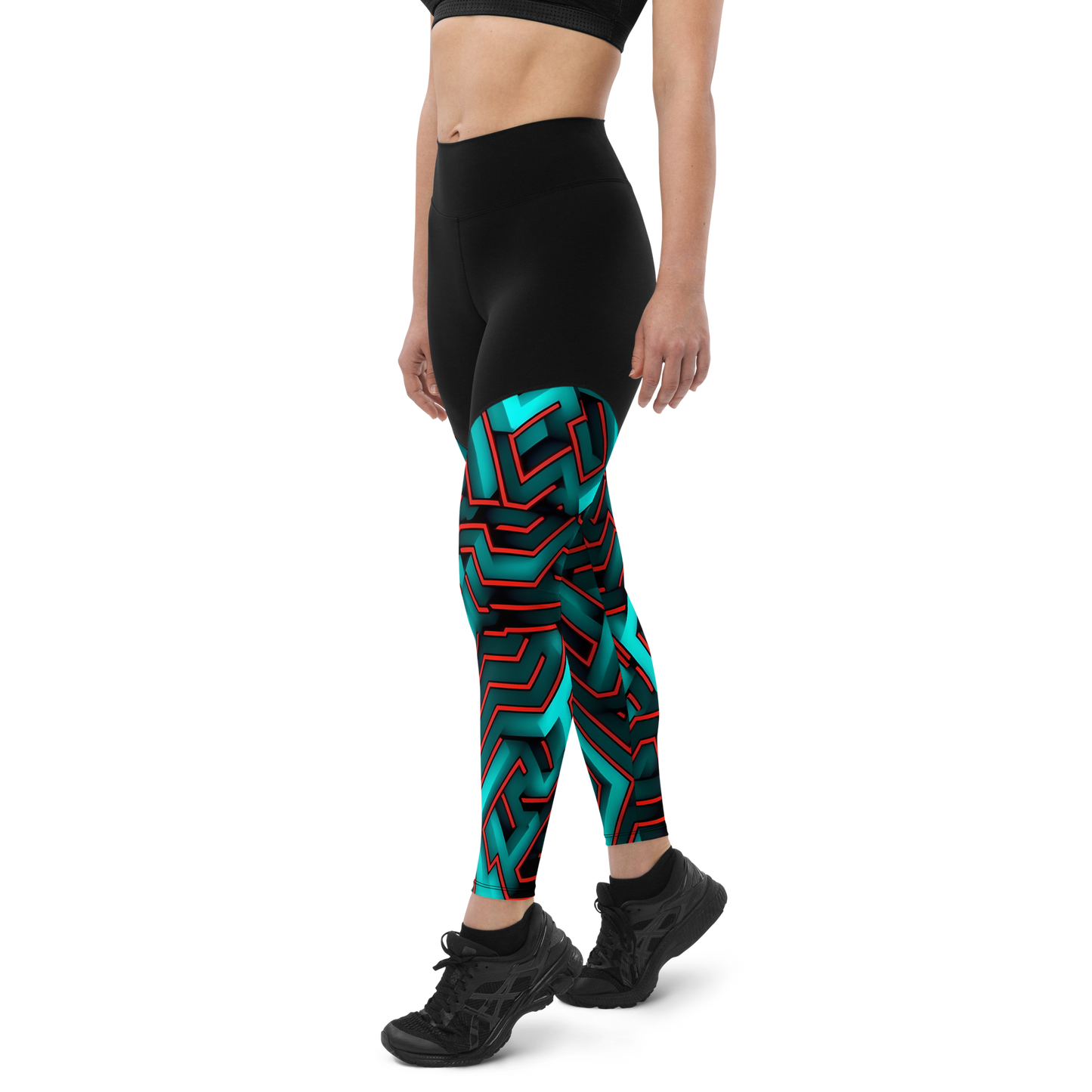 3D Maze Illusion | 3D Patterns | Sports Leggings - #2