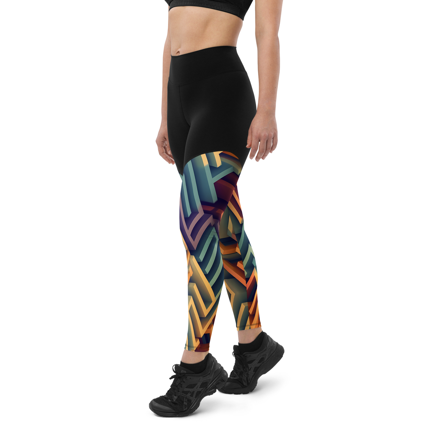 3D Maze Illusion | 3D Patterns | Sports Leggings - #3