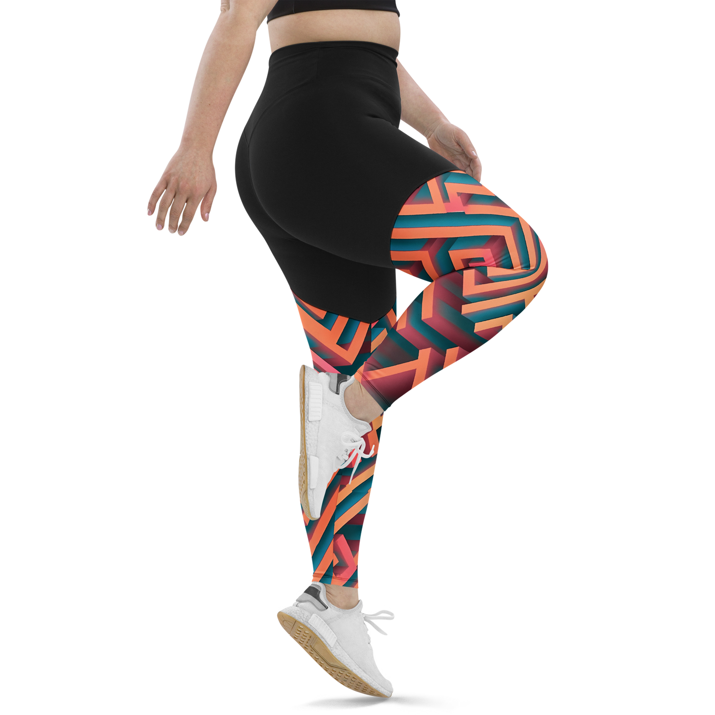 3D Maze Illusion | 3D Patterns | Sports Leggings - #1