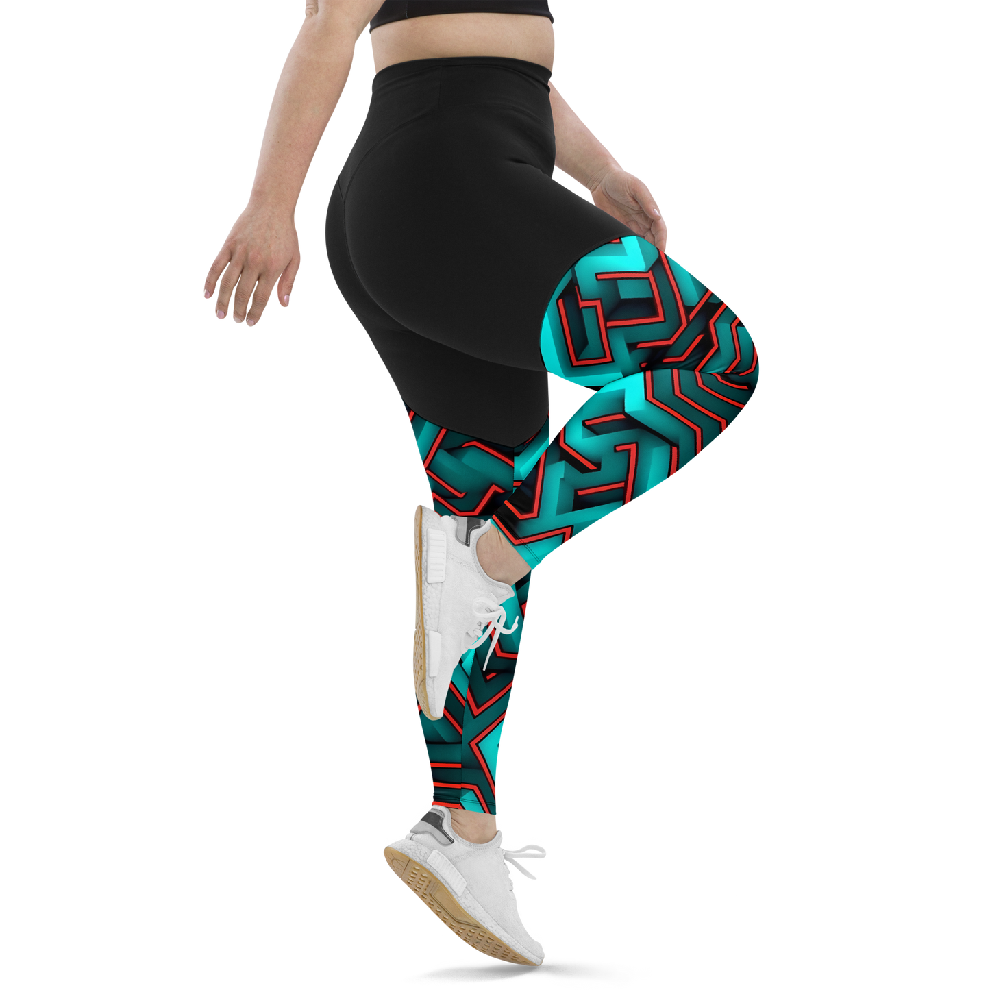 3D Maze Illusion | 3D Patterns | Sports Leggings - #2