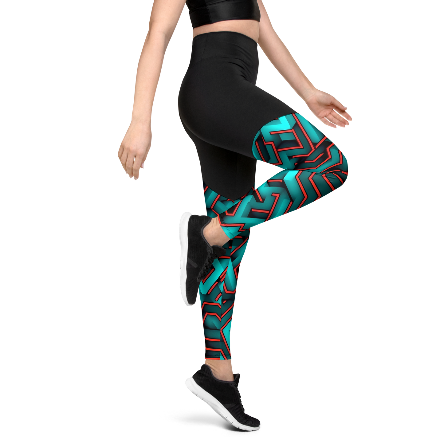 3D Maze Illusion | 3D Patterns | Sports Leggings - #2