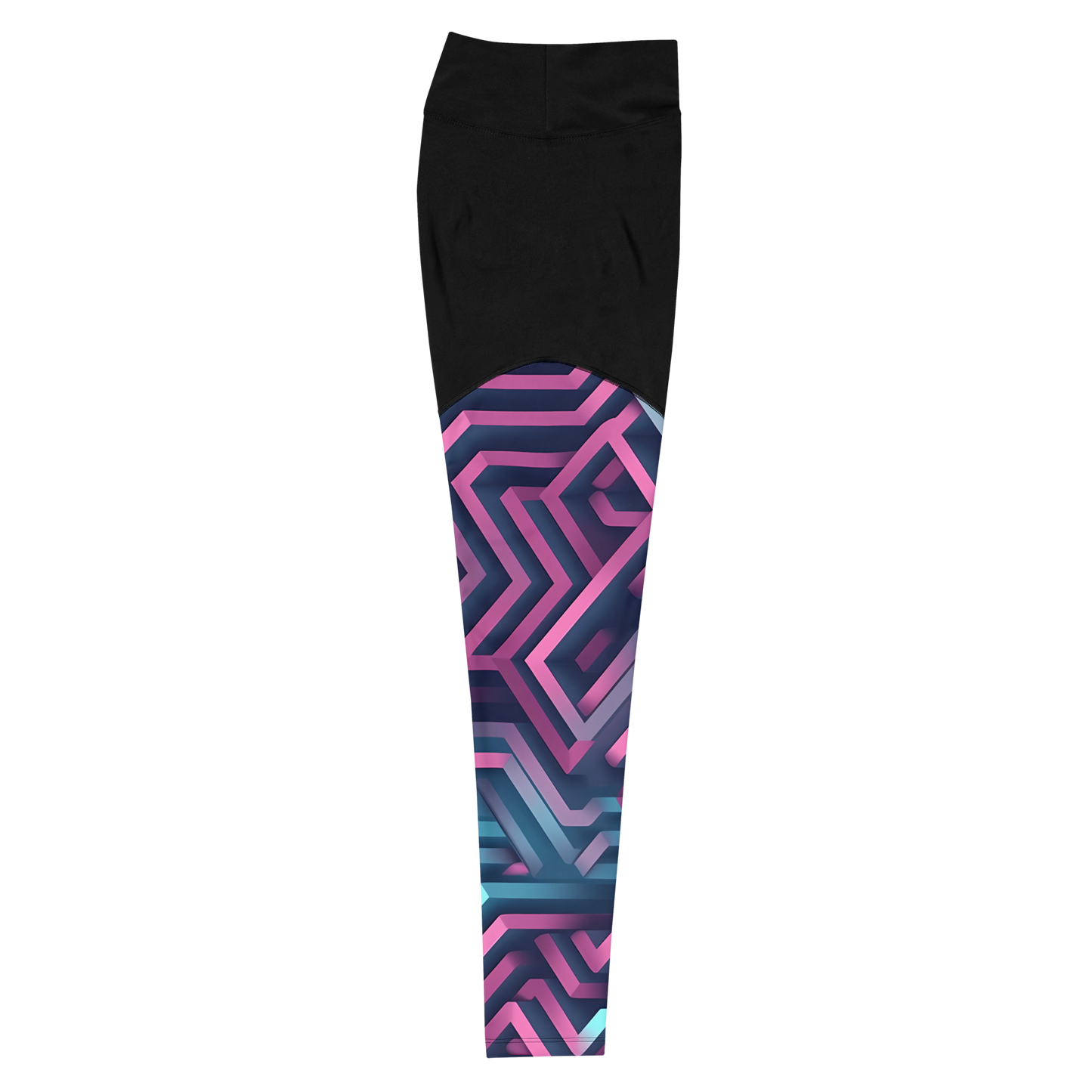 3D Maze Illusion | 3D Patterns | Sports Leggings - #4