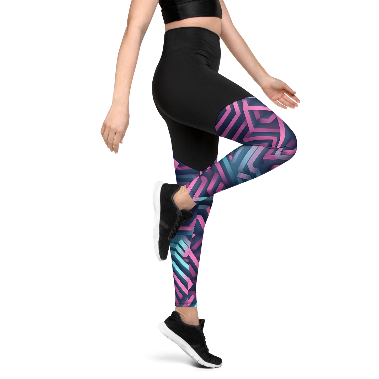 3D Maze Illusion | 3D Patterns | Sports Leggings - #4