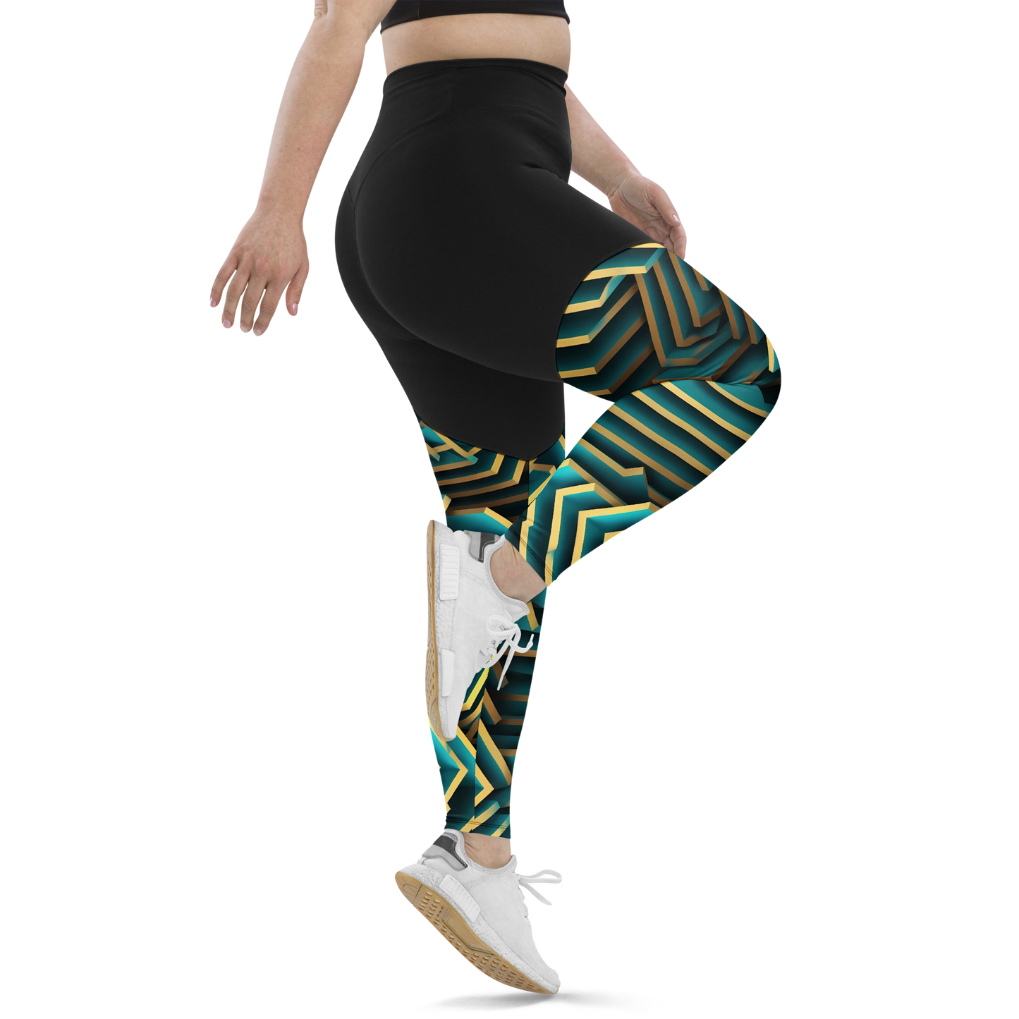 3D Maze Illusion | 3D Patterns | Sports Leggings - #5