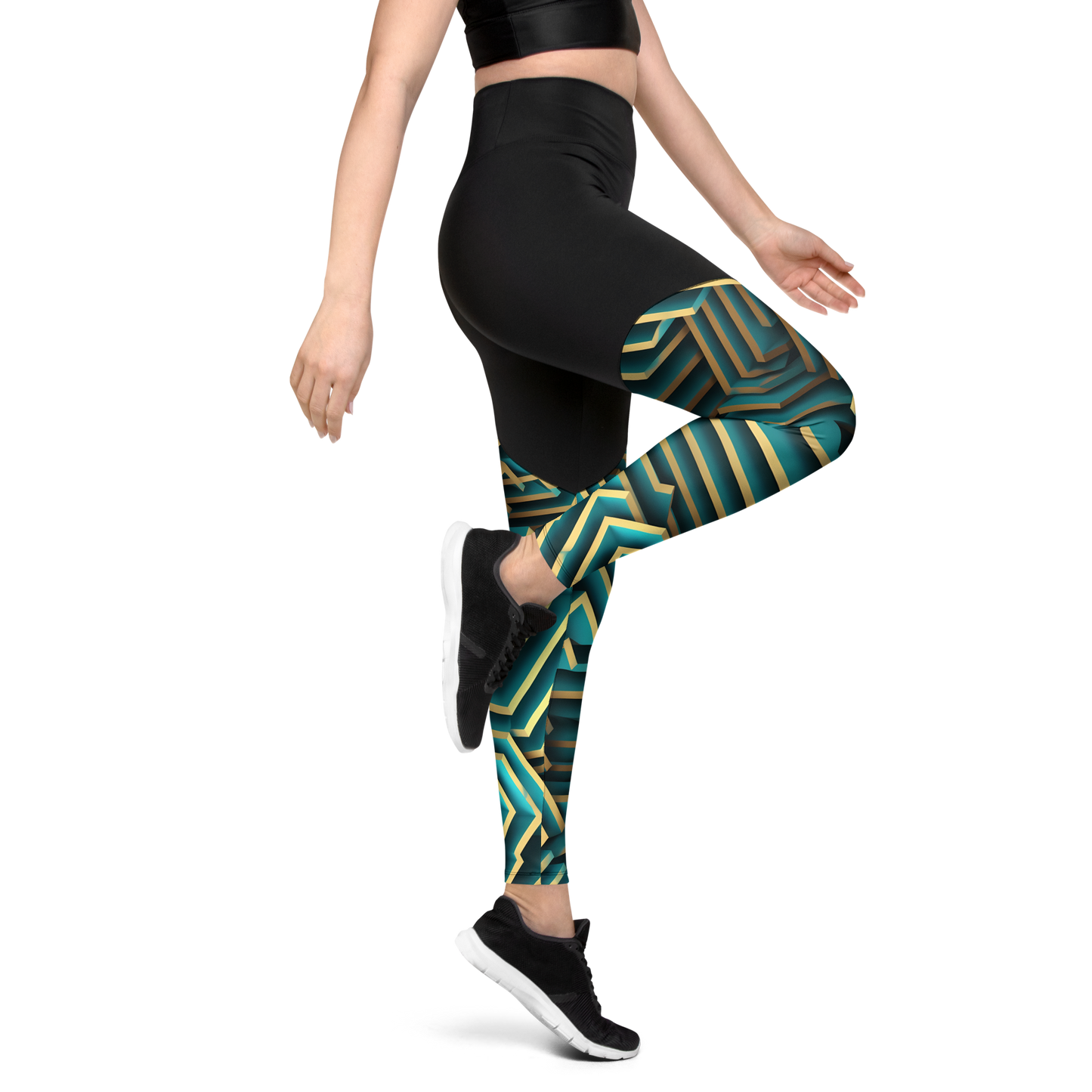 3D Maze Illusion | 3D Patterns | Sports Leggings - #5