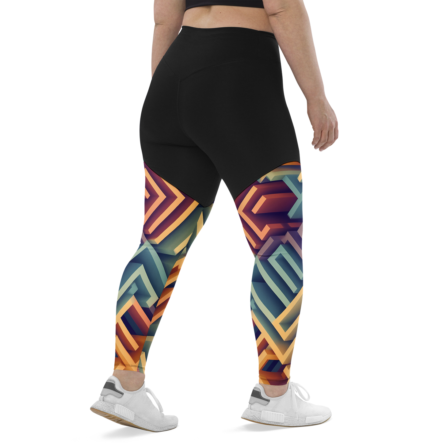 3D Maze Illusion | 3D Patterns | Sports Leggings - #3