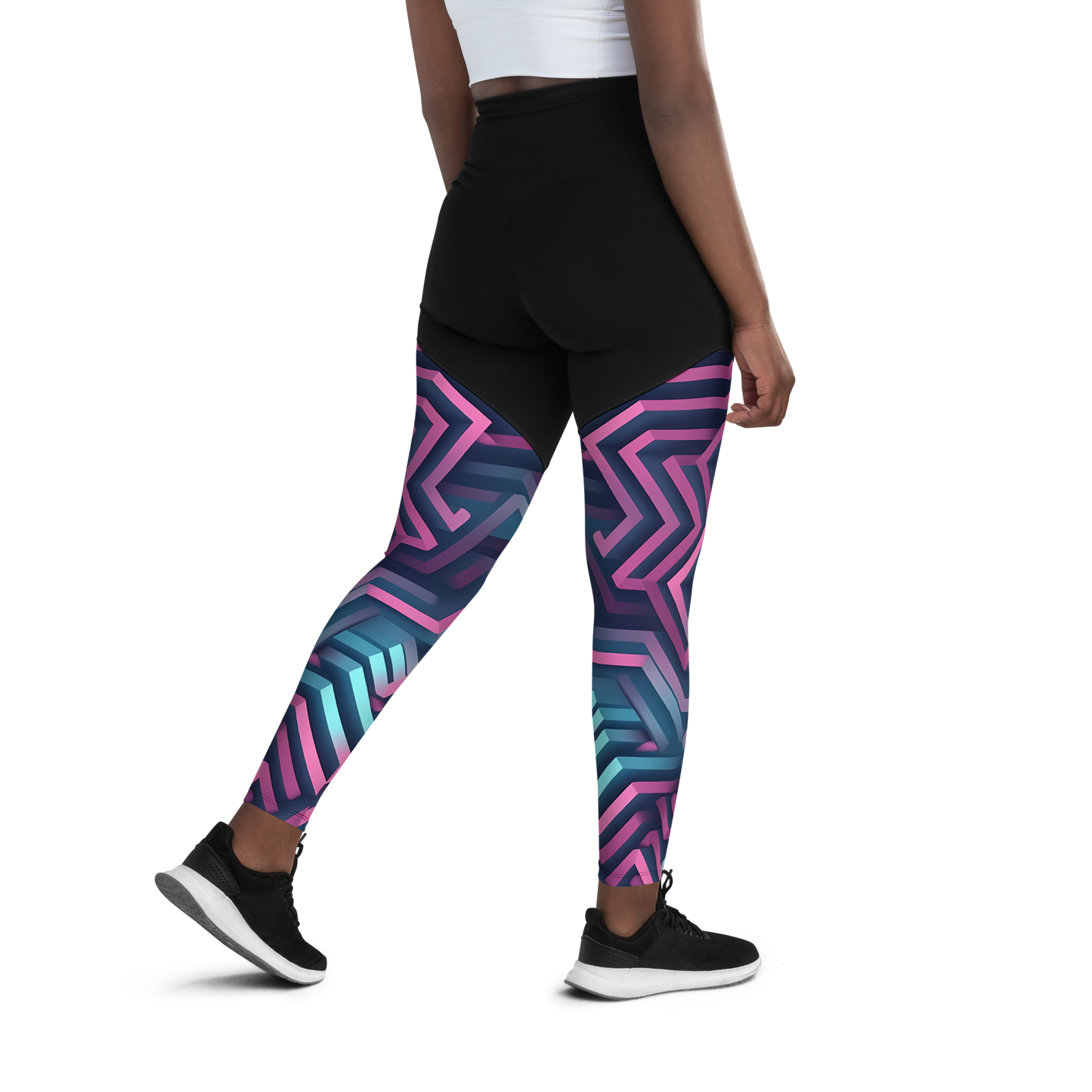 3D Maze Illusion | 3D Patterns | Sports Leggings - #4