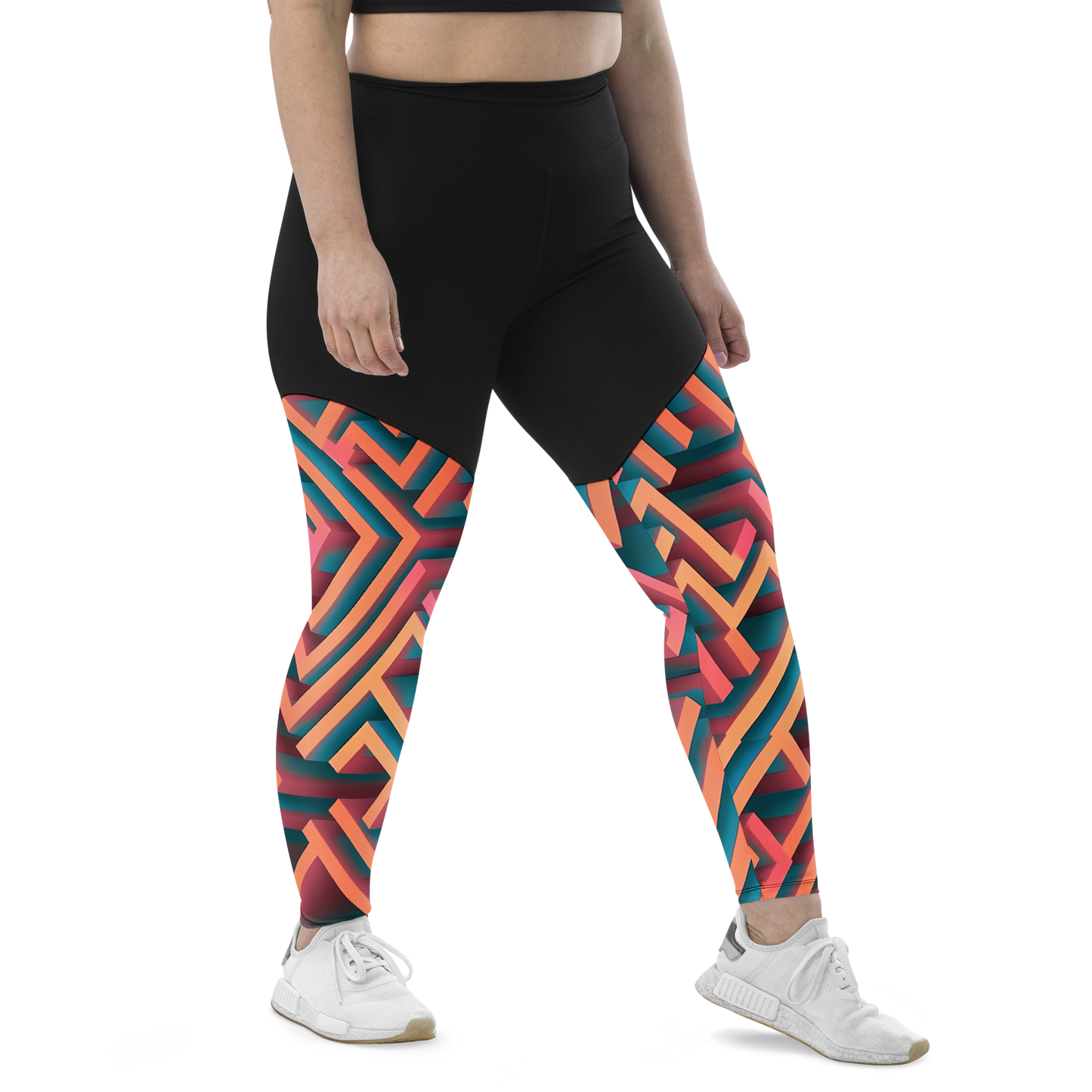 3D Maze Illusion | 3D Patterns | Sports Leggings - #1