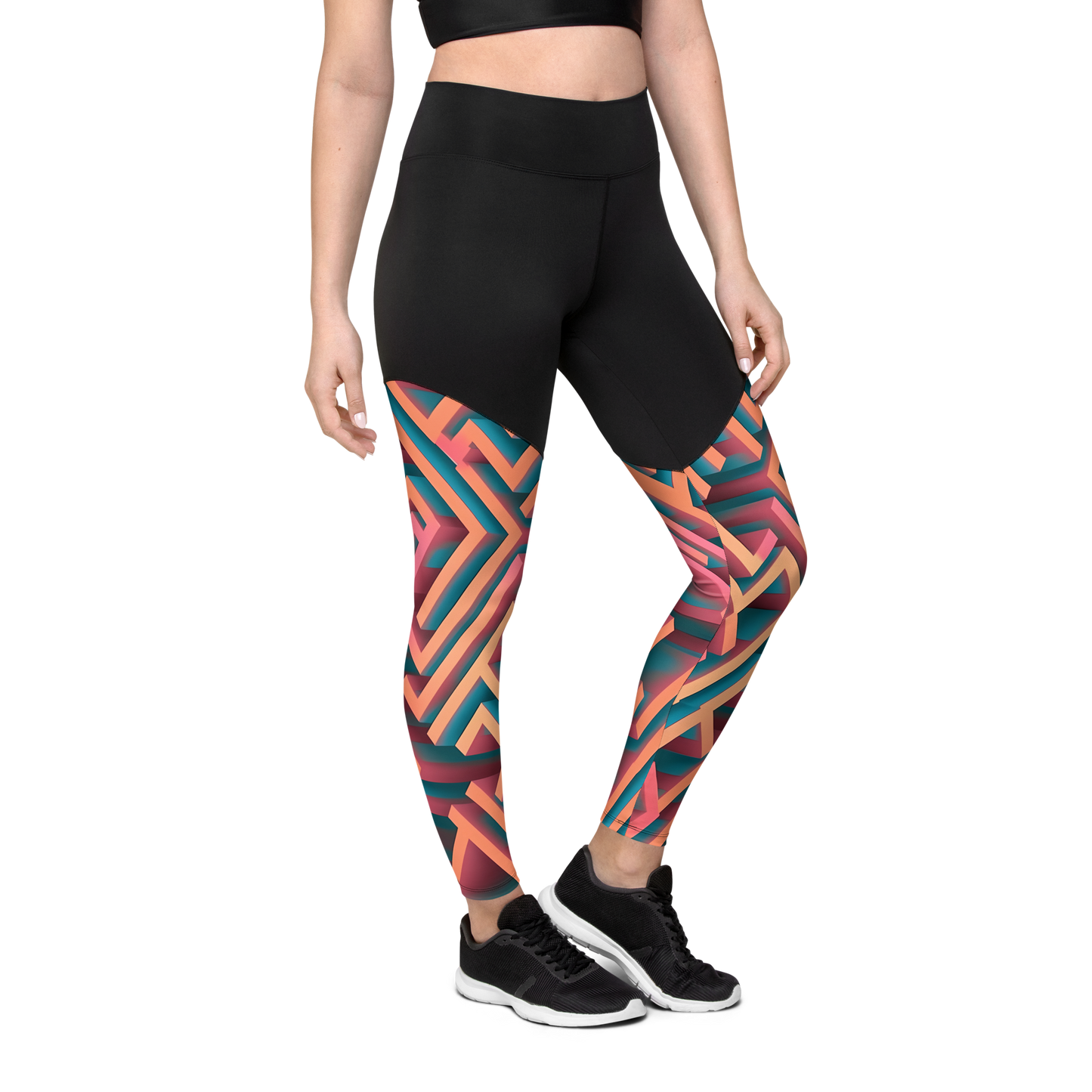 3D Maze Illusion | 3D Patterns | Sports Leggings - #1