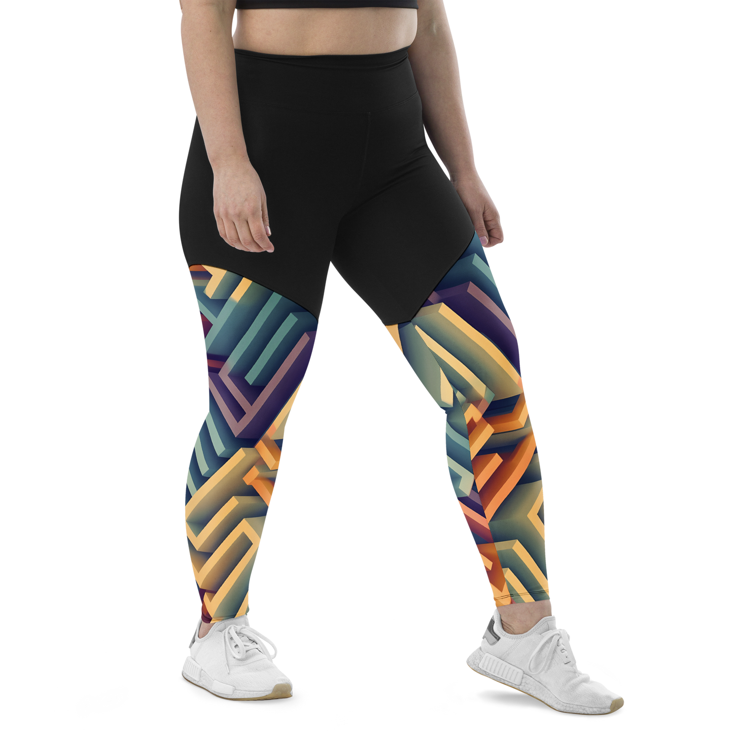 3D Maze Illusion | 3D Patterns | Sports Leggings - #3