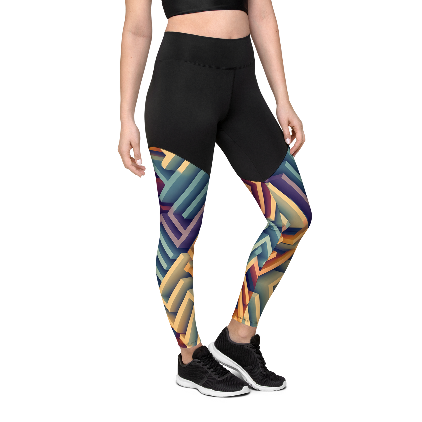 3D Maze Illusion | 3D Patterns | Sports Leggings - #3