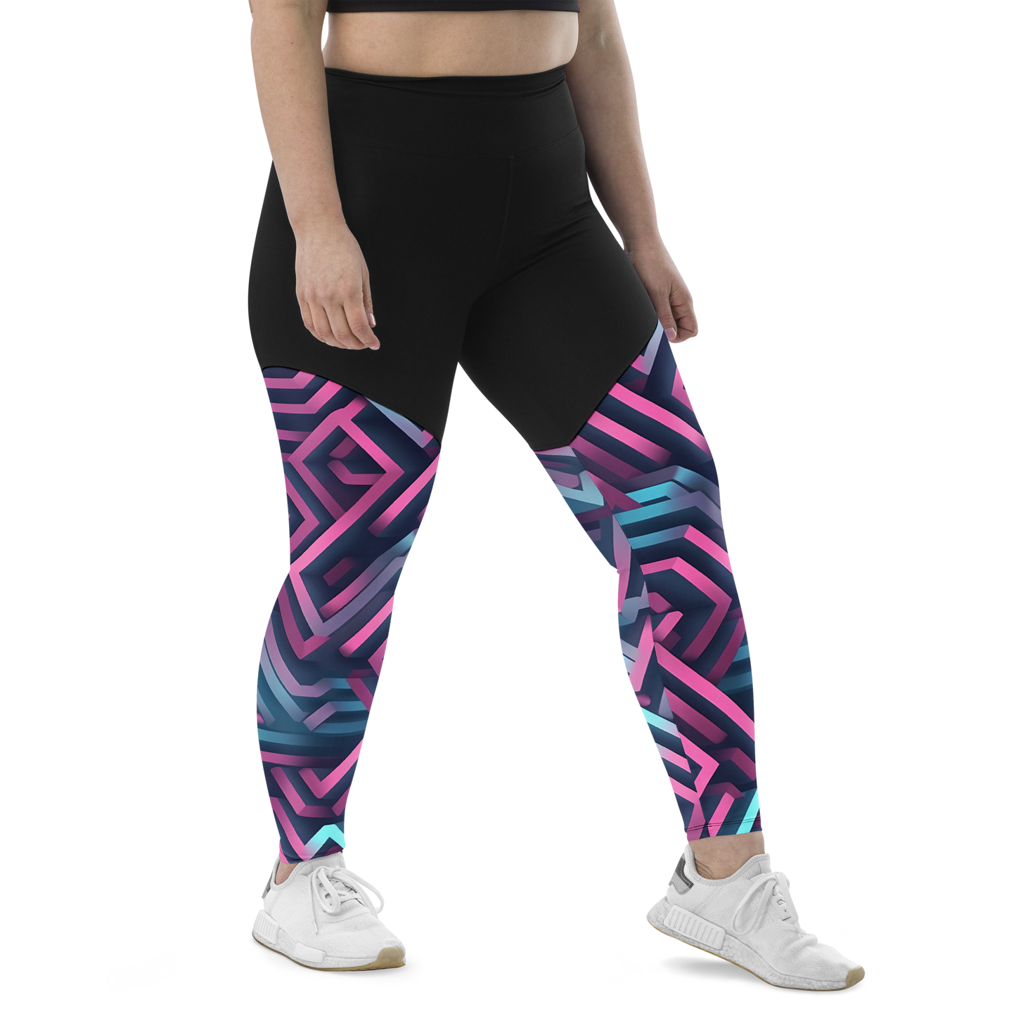 3D Maze Illusion | 3D Patterns | Sports Leggings - #4