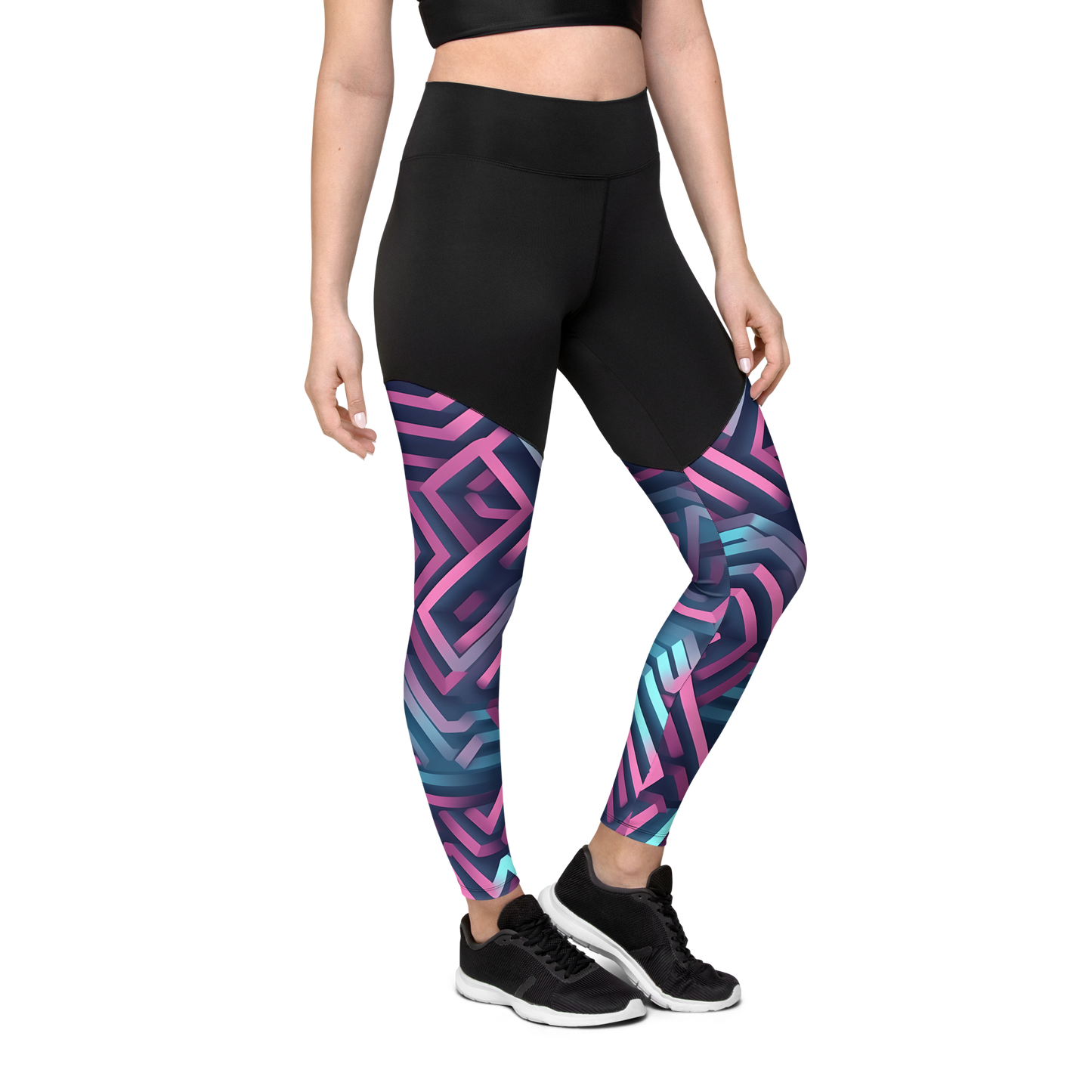 3D Maze Illusion | 3D Patterns | Sports Leggings - #4