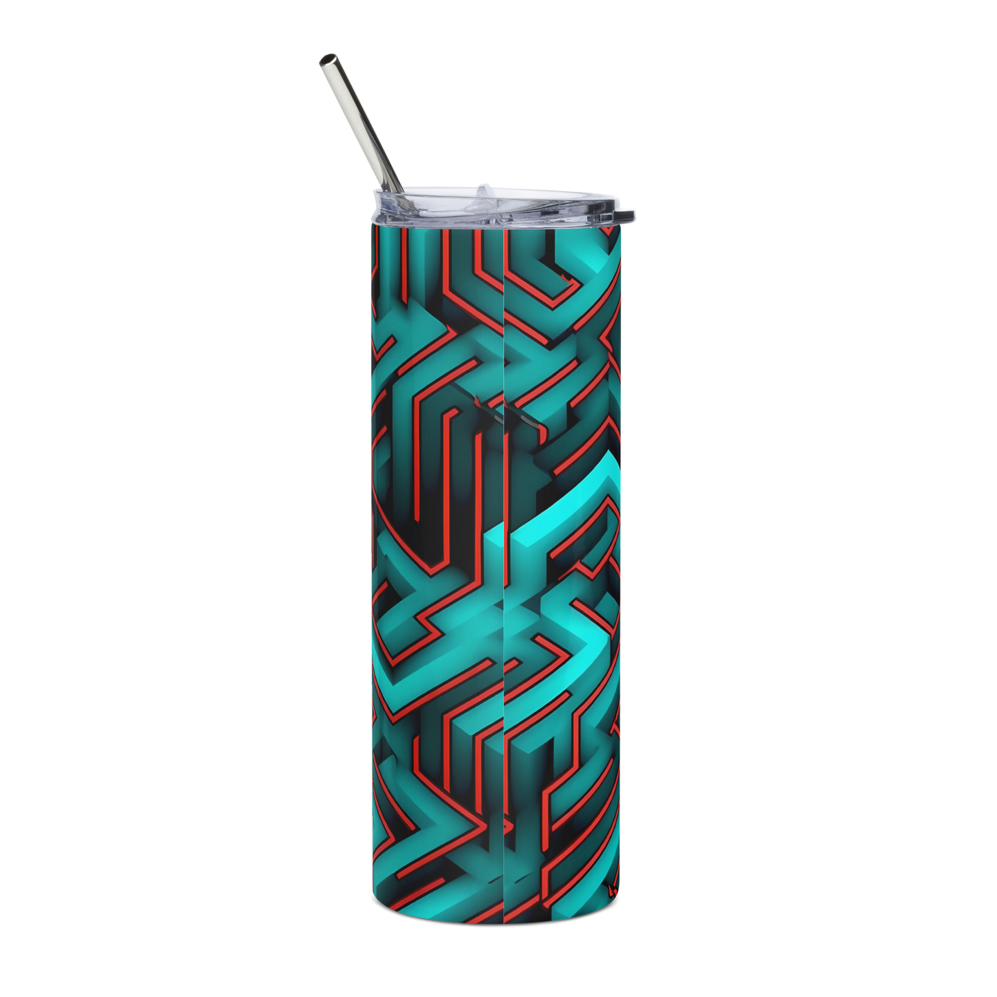 3D Maze Illusion | 3D Patterns | Stainless Steel Tumbler - #2