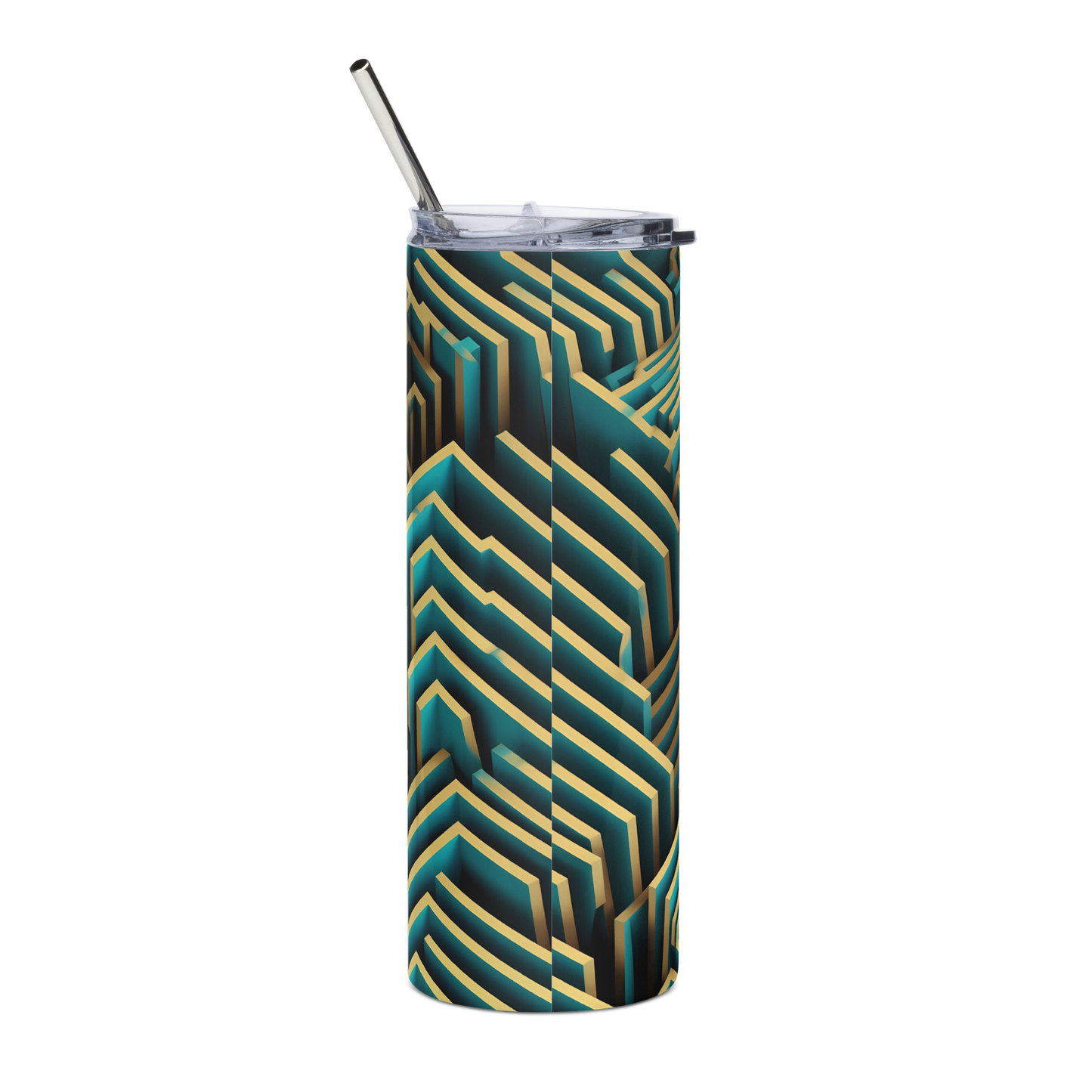 3D Maze Illusion | 3D Patterns | Stainless Steel Tumbler - #5