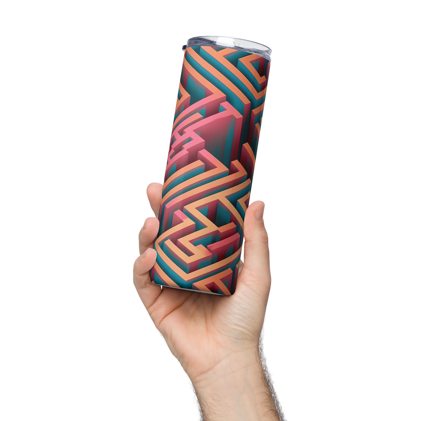 3D Maze Illusion | 3D Patterns | Stainless Steel Tumbler - #1