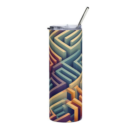 3D Maze Illusion | 3D Patterns | Stainless Steel Tumbler - #3