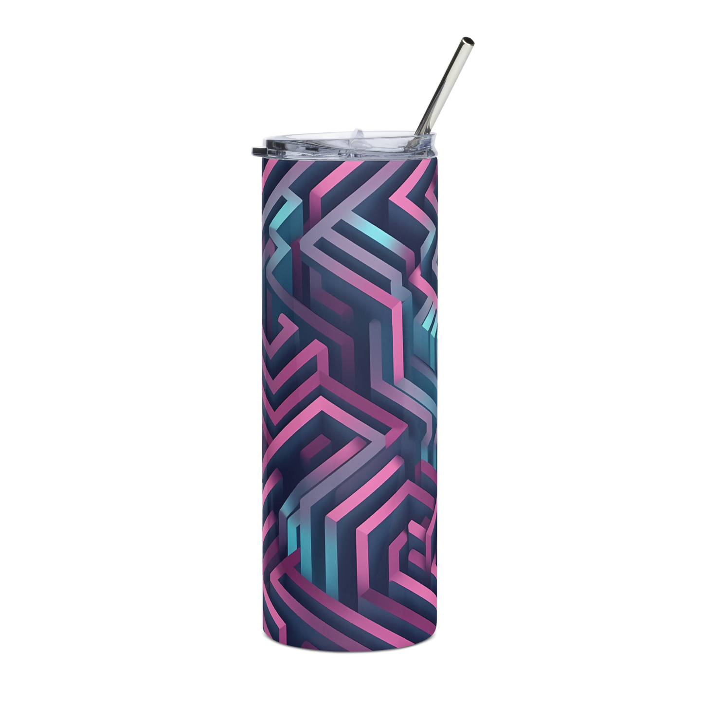 3D Maze Illusion | 3D Patterns | Stainless Steel Tumbler - #4
