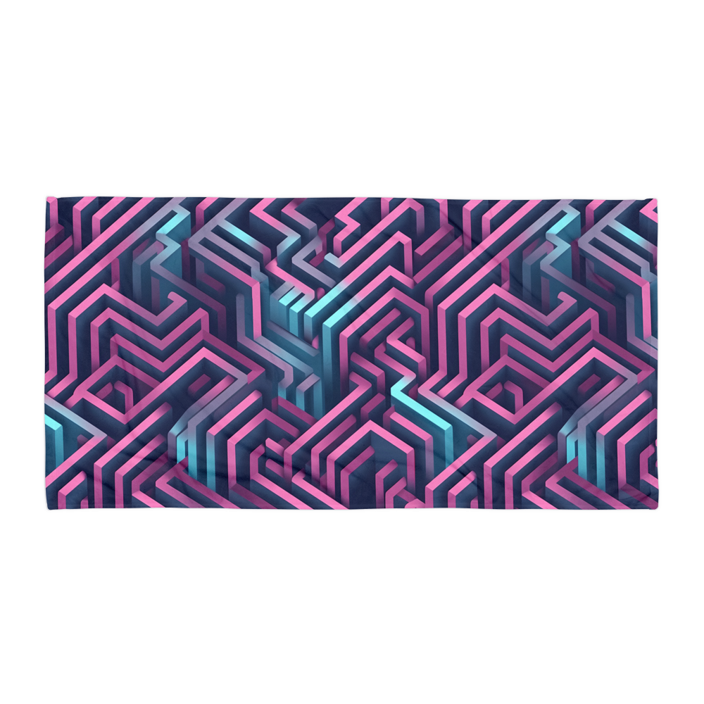 3D Maze Illusion | 3D Patterns | Sublimated Towel - #4
