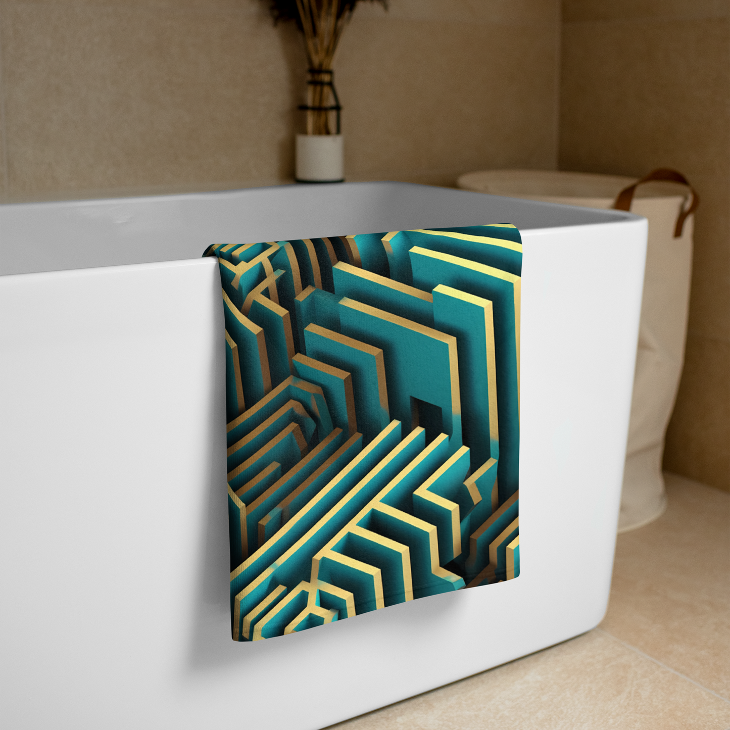 3D Maze Illusion | 3D Patterns | Sublimated Towel - #5