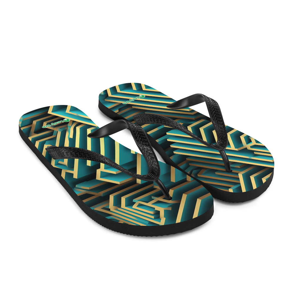 3D Maze Illusion | 3D Patterns | Sublimation Flip Flops - #5