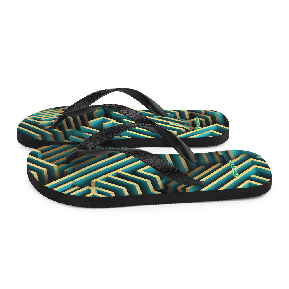 3D Maze Illusion | 3D Patterns | Sublimation Flip Flops - #5