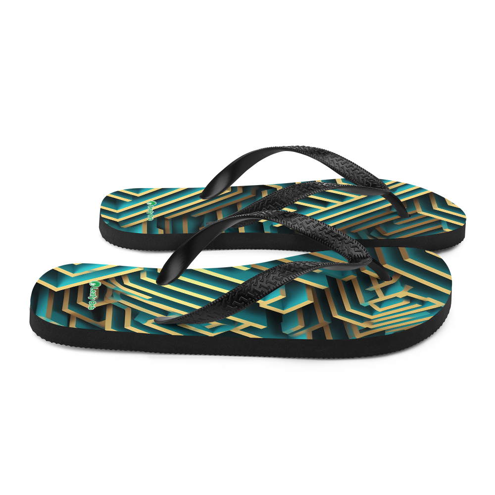 3D Maze Illusion | 3D Patterns | Sublimation Flip Flops - #5