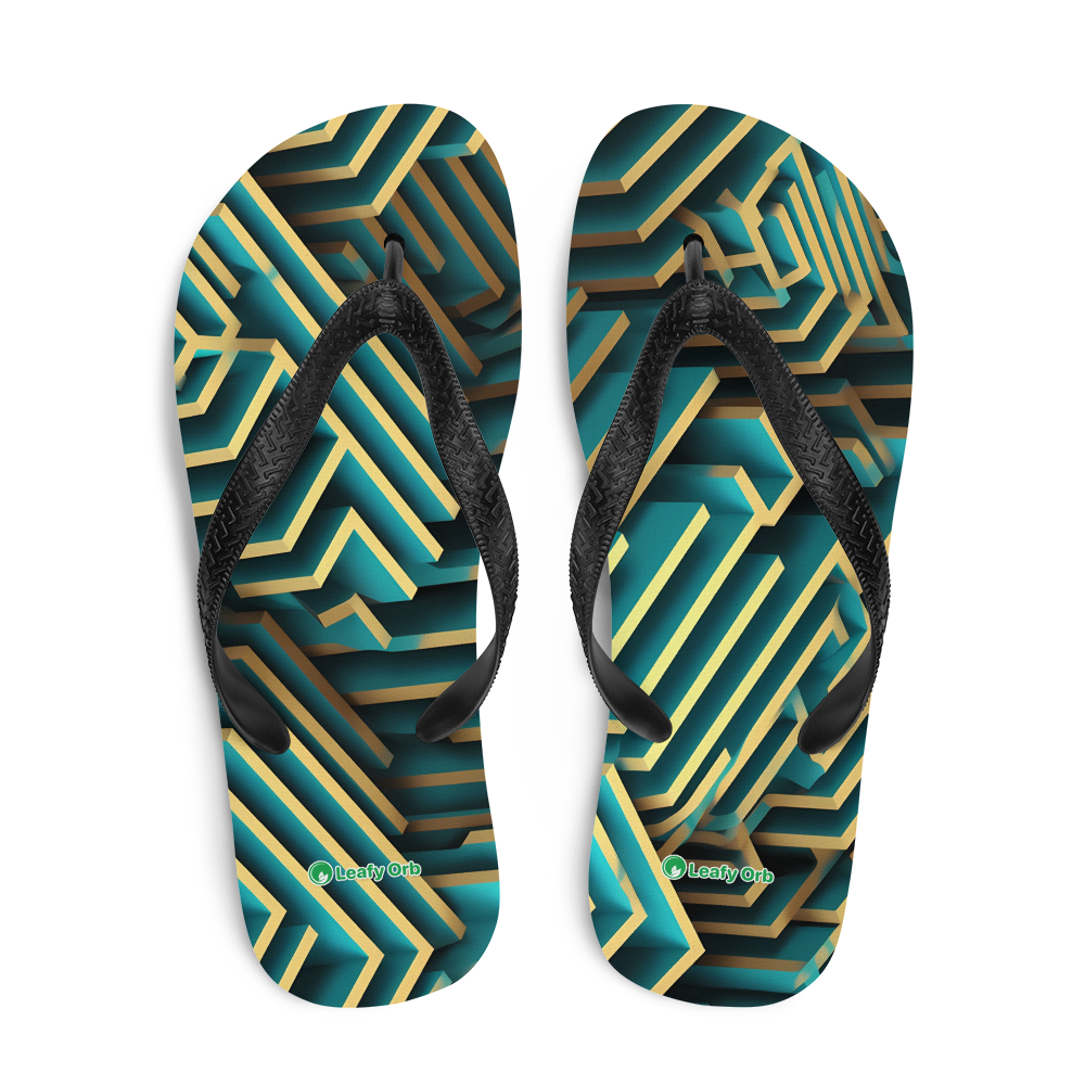 3D Maze Illusion | 3D Patterns | Sublimation Flip Flops - #5