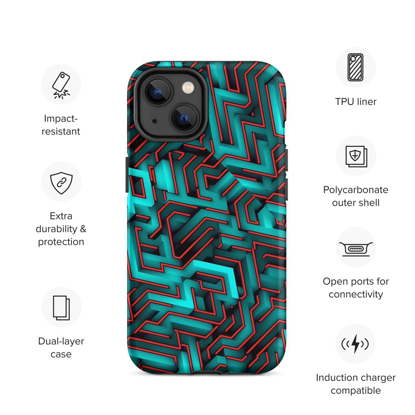 3D Maze Illusion | 3D Patterns | Tough Case for iPhone - #2