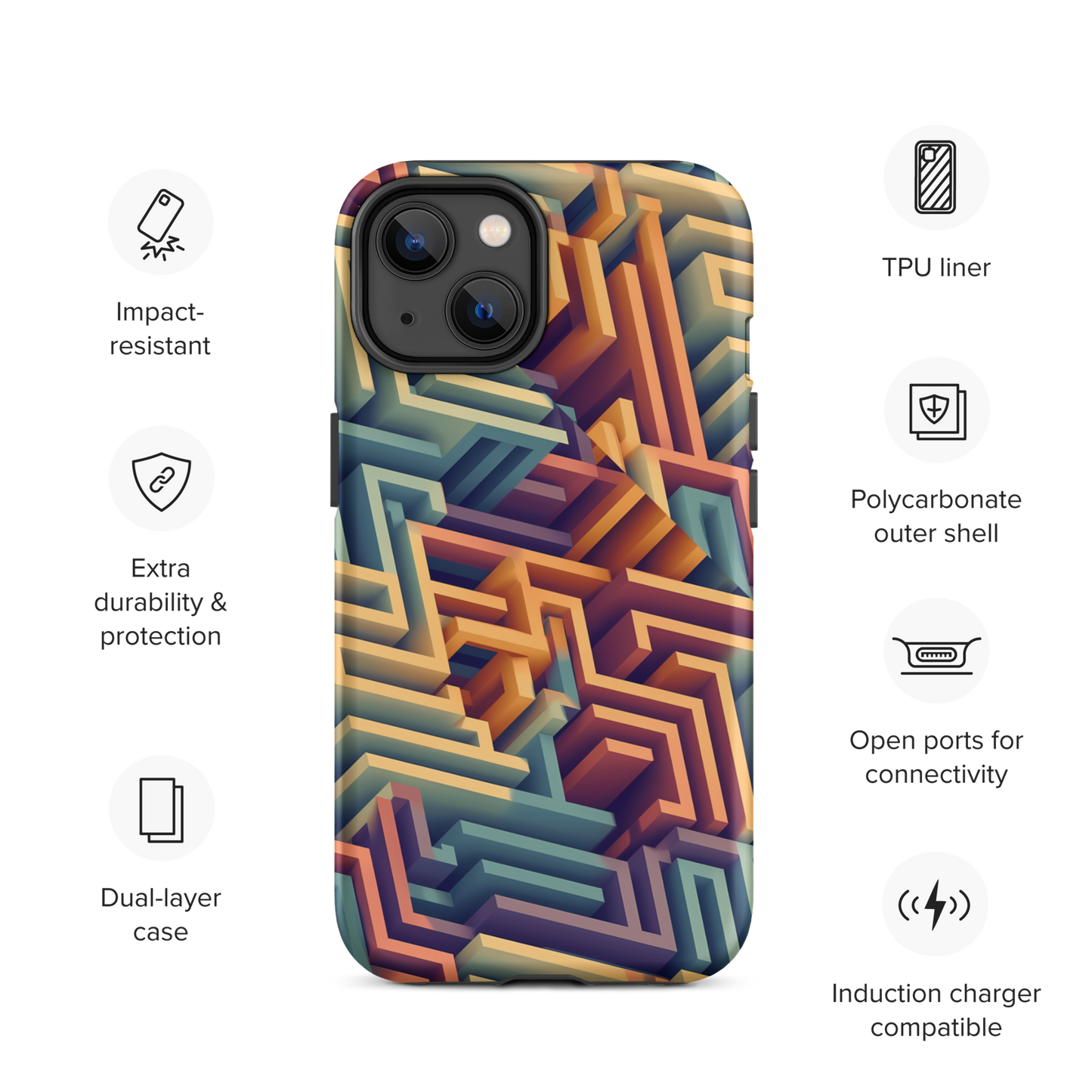 3D Maze Illusion | 3D Patterns | Tough Case for iPhone - #3