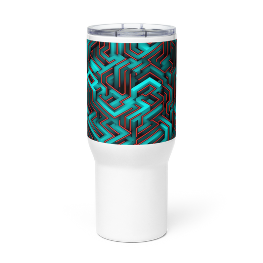 3D Maze Illusion | 3D Patterns | Travel Mug with a Handle - #2