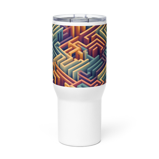 3D Maze Illusion | 3D Patterns | Travel Mug with a Handle - #3
