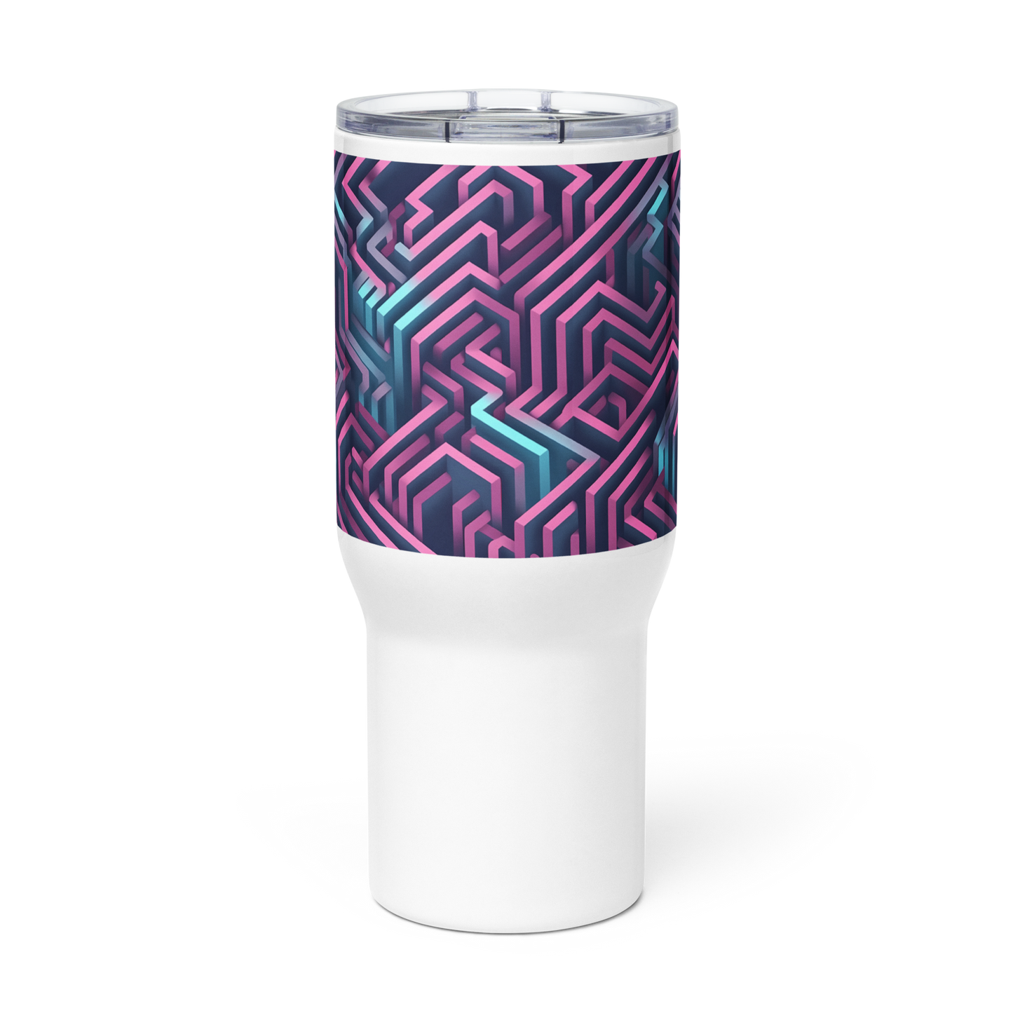3D Maze Illusion | 3D Patterns | Travel Mug with a Handle - #4