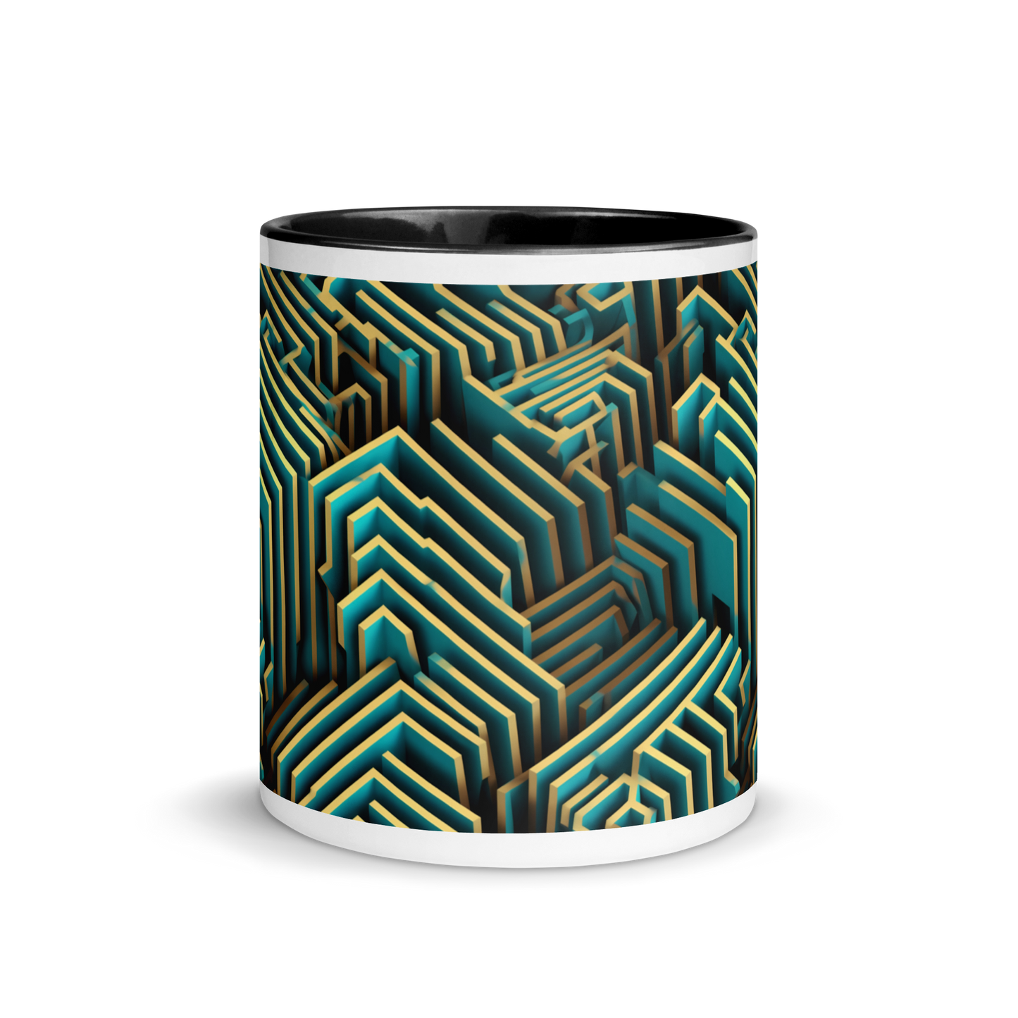 3D Maze Illusion | 3D Patterns | White Ceramic Mug with Color Inside - #5